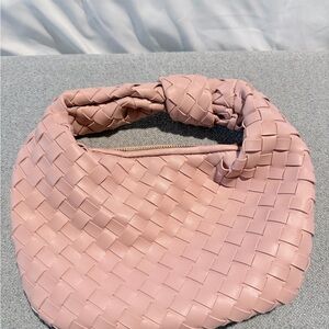 Pink Woven Handbag